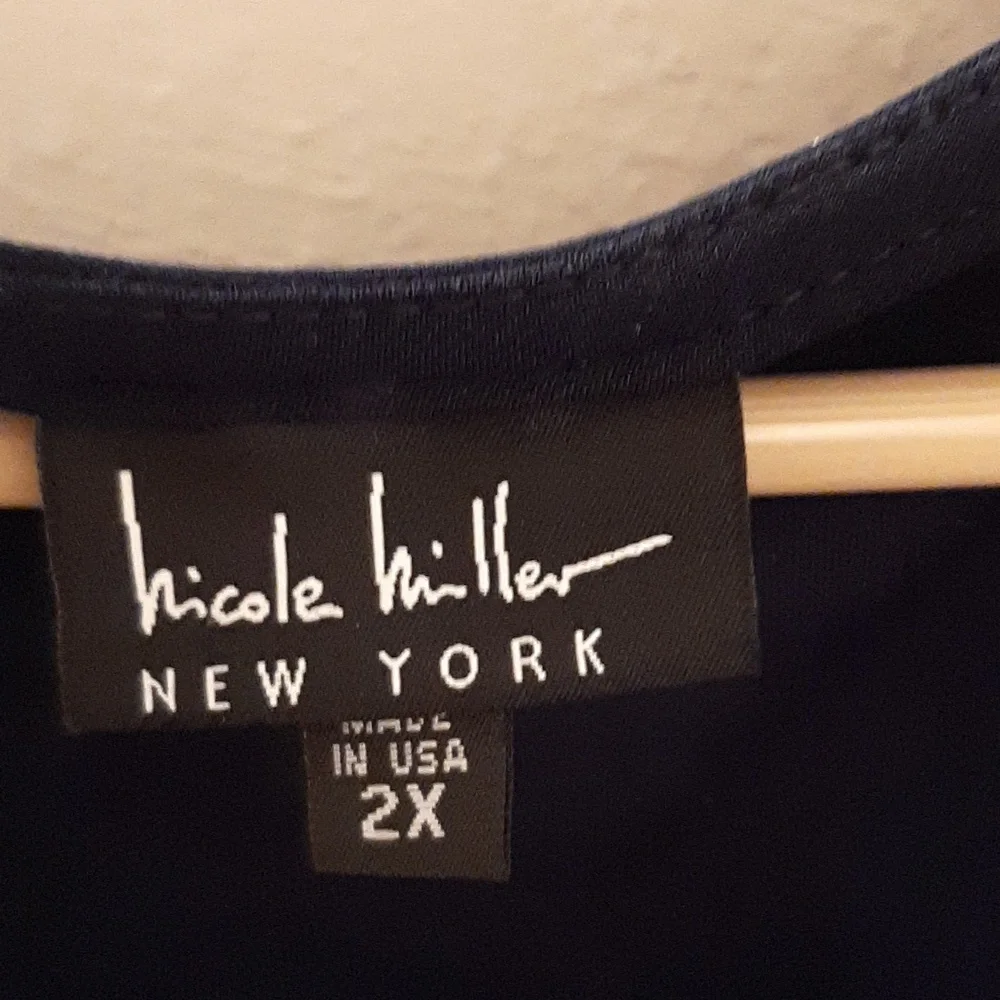Nicole Miller Navy Blue Tiered Maxi Dress 2x - Picture 2 of 5